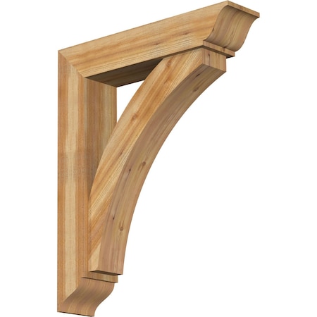 Ekena Millwork Thorton Traditional Rough Sawn Bracket w/ Offset Brace, Western Red Cedar, 8"W x 36"D x 44"H BKT0806X36X44THR01RWR